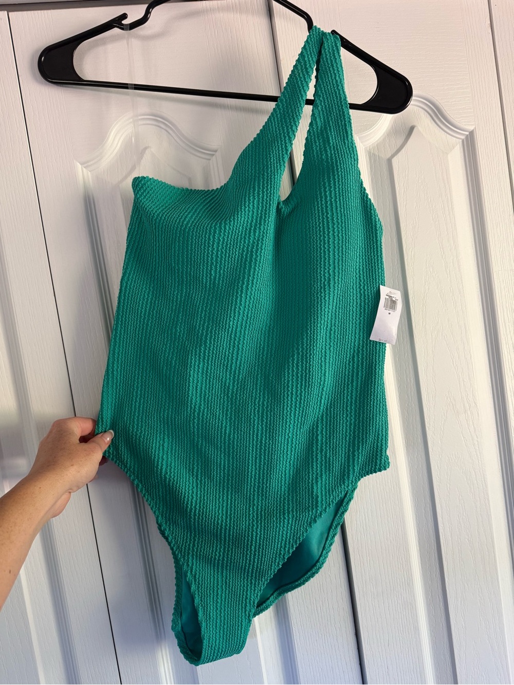 NWT - Old Navy Teal One-Shoulder Textured One-Piece Swimsuit